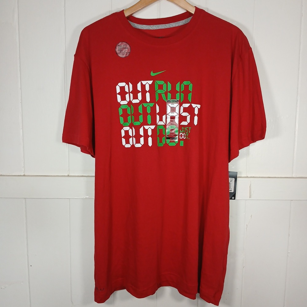 Nike Dri-FIT T-Shirt Mens XXL Red Short Sleeve Performance Active 520946-648